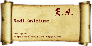 Redl Aniziusz névjegykártya